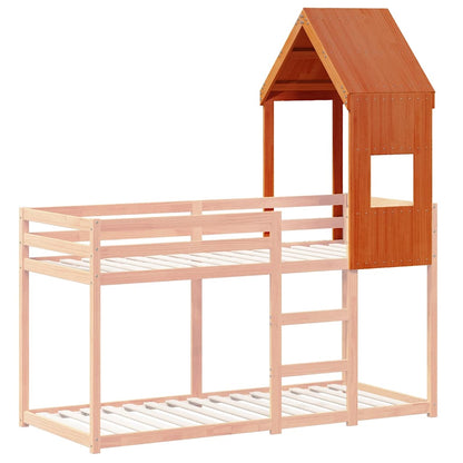 Kids'Bed Roof Wax Brown 55x99x139,5 cm Solid Wood Pine