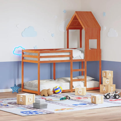 Kids'Bed Roof Wax Brown 55x99x139,5 cm Solid Wood Pine