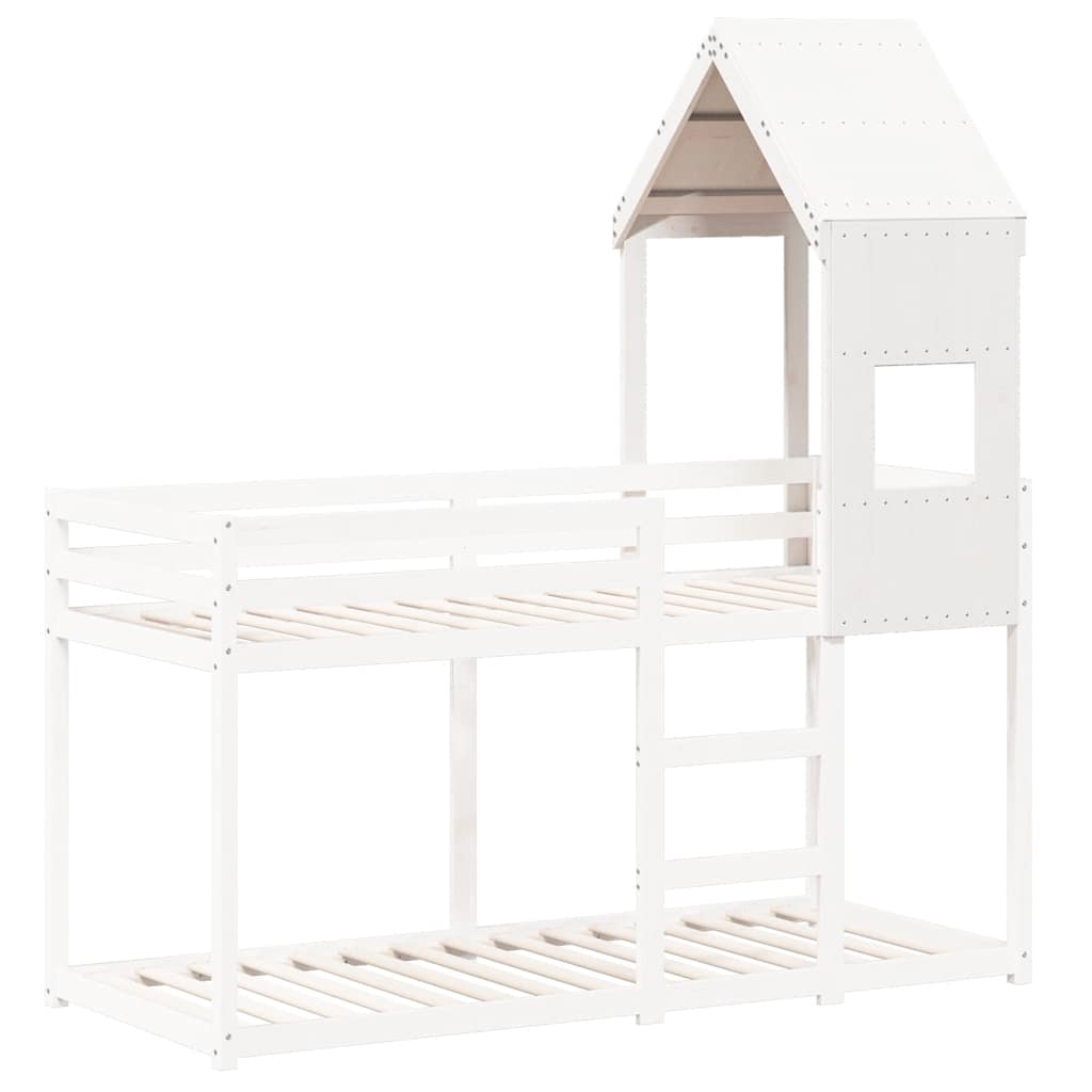 Kids'Bed Roof White 55x84x132 cm Solid Wood Pine
