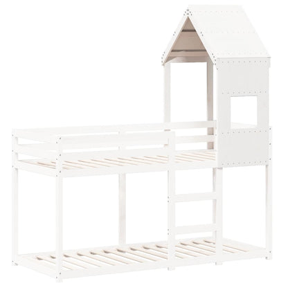 Kids'Bed Roof White 55x84x132 cm Solid Wood Pine