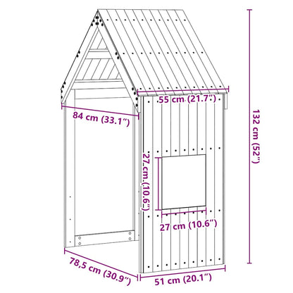 Kids'Bed Roof White 55x84x132 cm Solid Wood Pine
