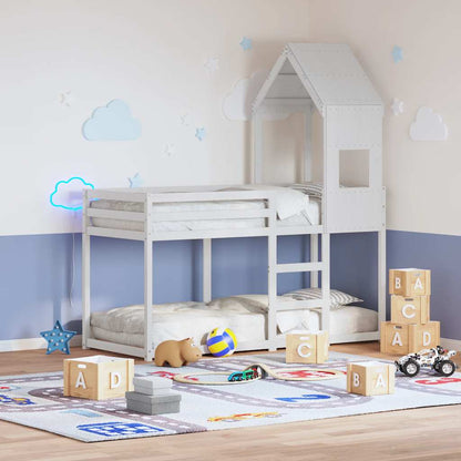 Kids'Bed Roof White 55x84x132 cm Solid Wood Pine