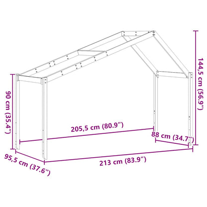 Kids'Bed Roof 213x95,5x144,5 cm Solid Wood Pine