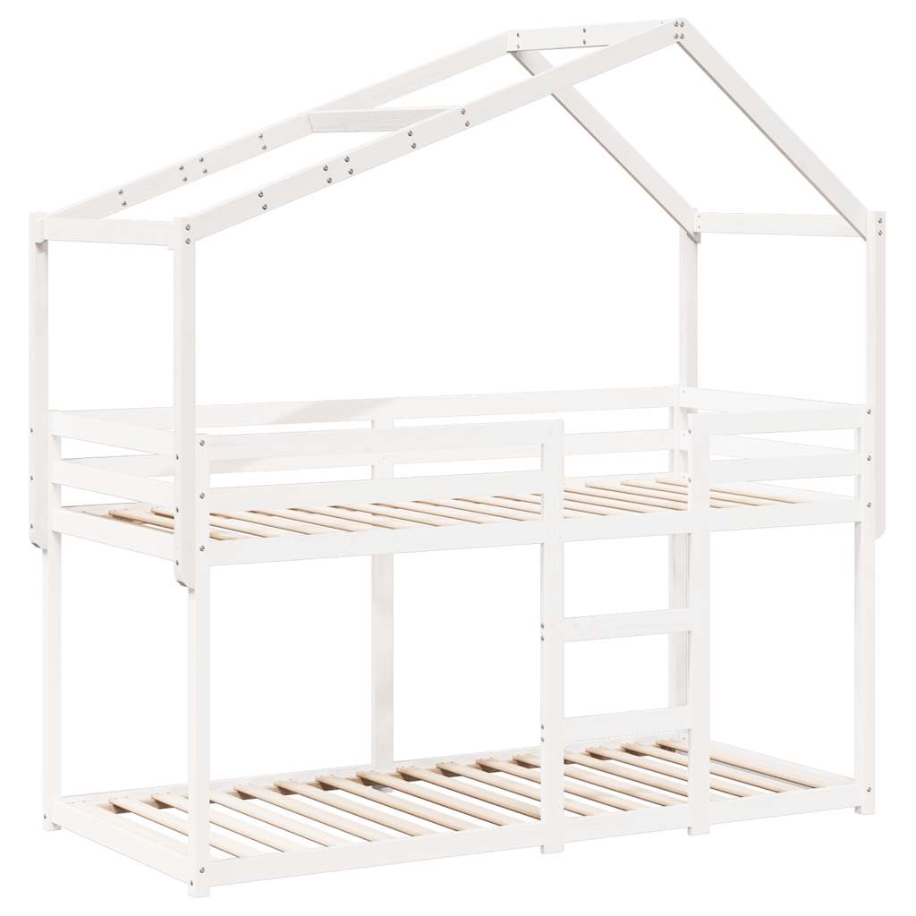 Kids'Bed Roof White 213x95,5x144,5 cm Solid Wood Pine