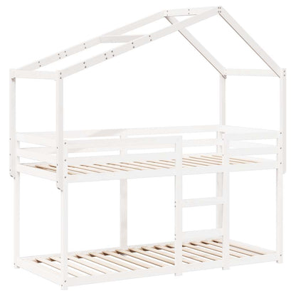 Kids'Bed Roof White 213x95,5x144,5 cm Solid Wood Pine