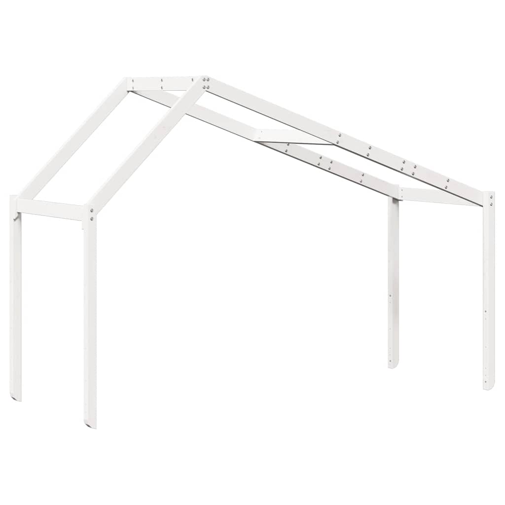 Kids'Bed Roof White 213x95,5x144,5 cm Solid Wood Pine