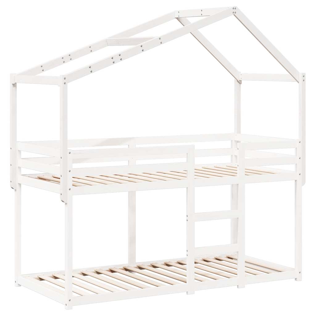 Kids'Bed Roof White 213x85,5x144,5 cm Solid Wood Pine