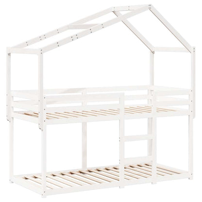 Kids'Bed Roof White 213x85,5x144,5 cm Solid Wood Pine