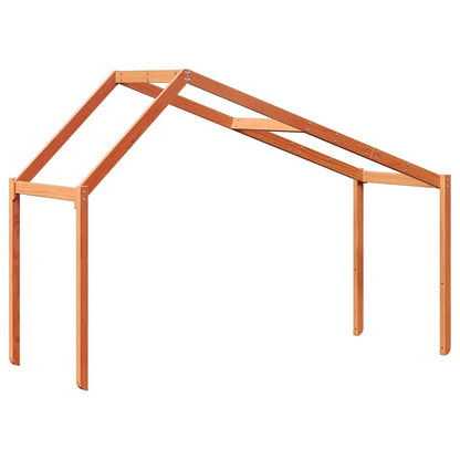 Kids'Bed Roof Wax Brown 213x85,5x144,5 cm Solid Wood Pine