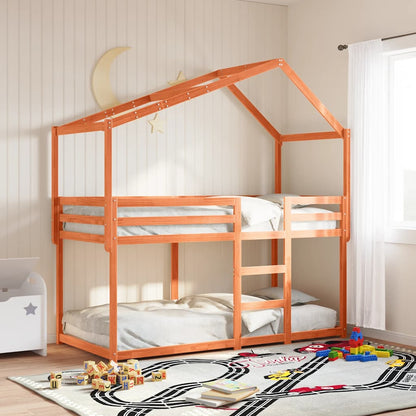 Kids'Bed Roof Wax Brown 213x85,5x144,5 cm Solid Wood Pine