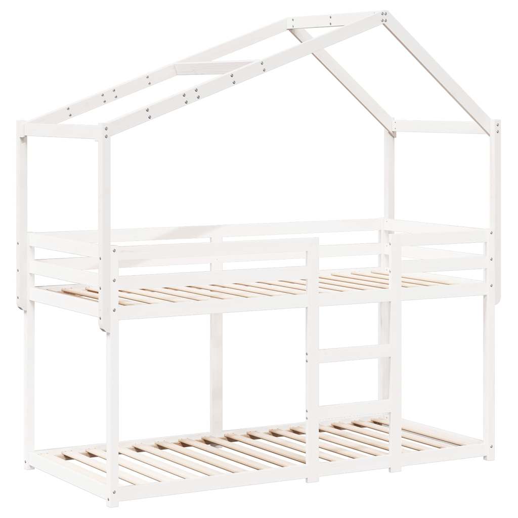 Kids'Bed Roof White 203x95,5x142 cm Solid Wood Pine