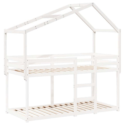 Kids'Bed Roof White 203x95,5x142 cm Solid Wood Pine