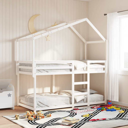 Kids'Bed Roof White 203x95,5x142 cm Solid Wood Pine