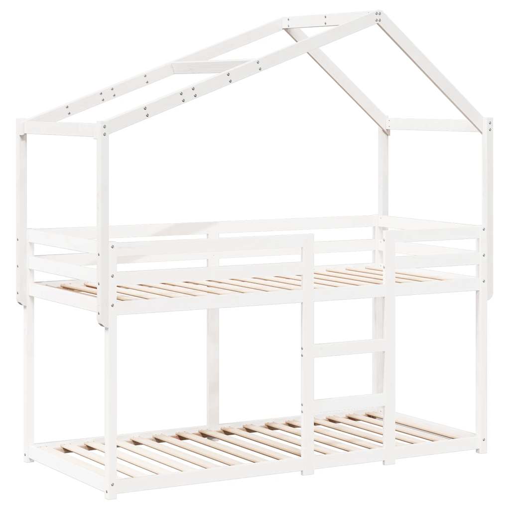 Kids'Bed Roof White 203x80,5x142 cm Solid Wood Pine