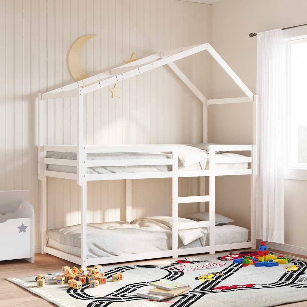 Kids'Bed Roof White 203x80,5x142 cm Solid Wood Pine
