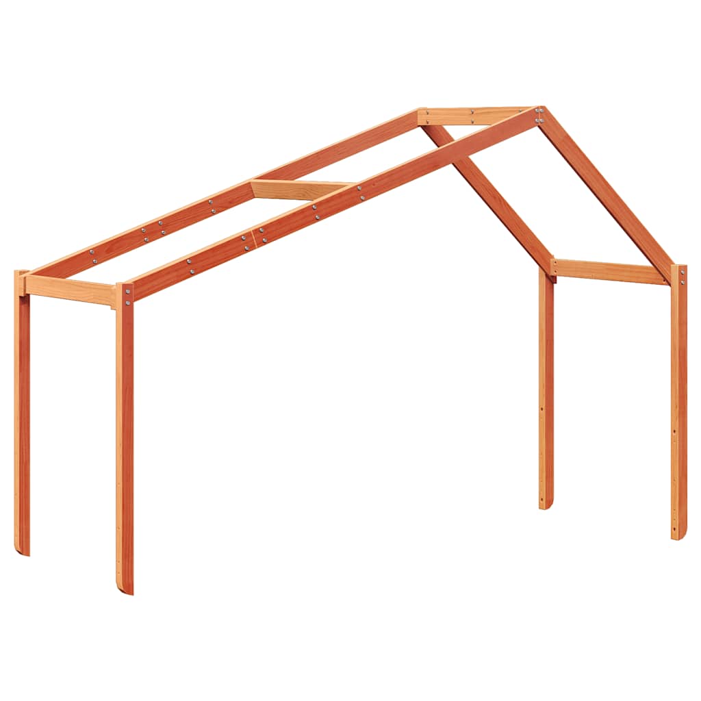 Kids'Bed Roof Wax Brown 203x80,5x142 cm Solid Wood Pine