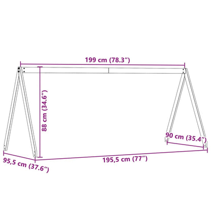 Kids' Bed Roof White 199x95.5x88 cm Solid Wood Pine