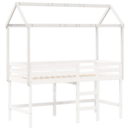 Kids'Bed Roof White 217x95,5x159 cm Solid Wood Pine