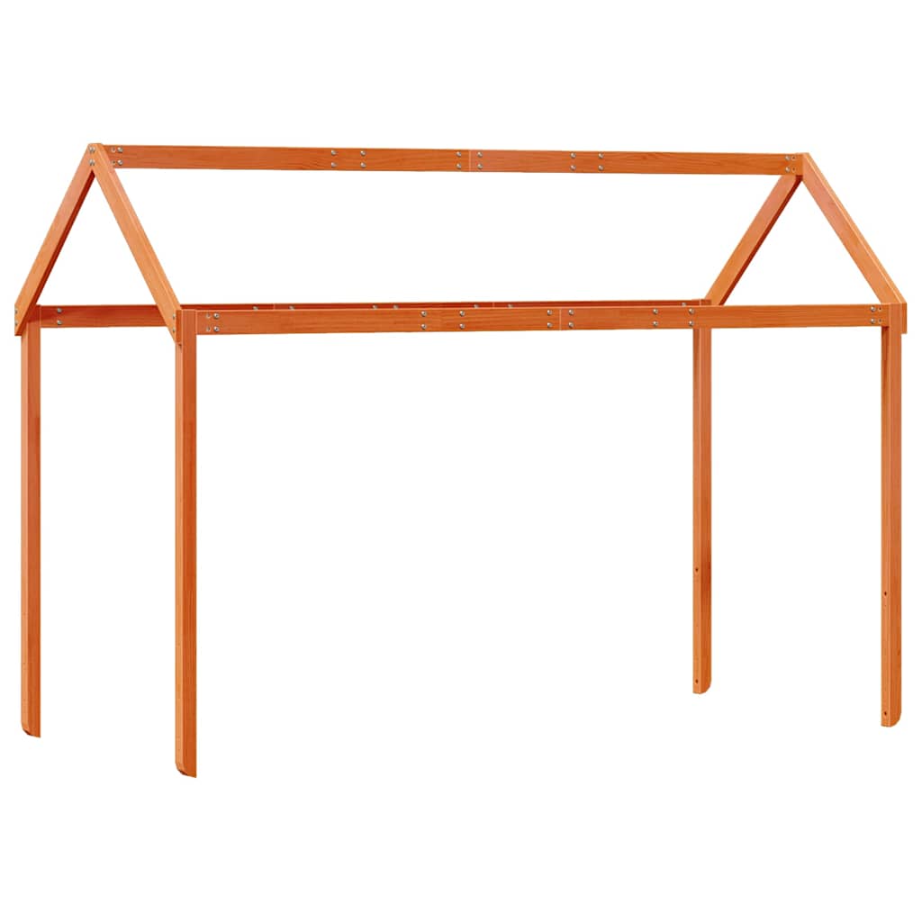 Kids'Bed Roof Wax Brown 217x95,5x159 cm Solid Wood Pine