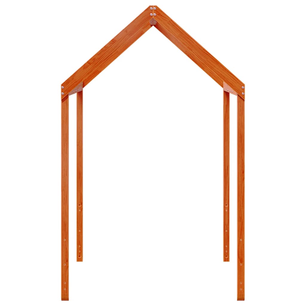 Kids'Bed Roof Wax Brown 217x95,5x159 cm Solid Wood Pine