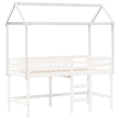 Kids'Bed Roof White 217x85,5x154 cm Solid Wood Pine