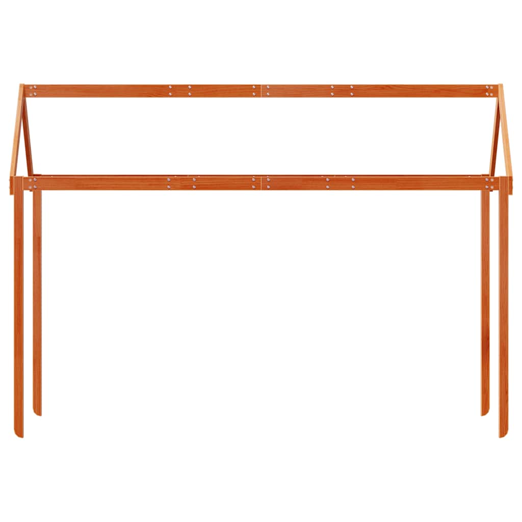 Kids'Bed Roof Wax Brown 217x85,5x154 cm Solid Wood Pine