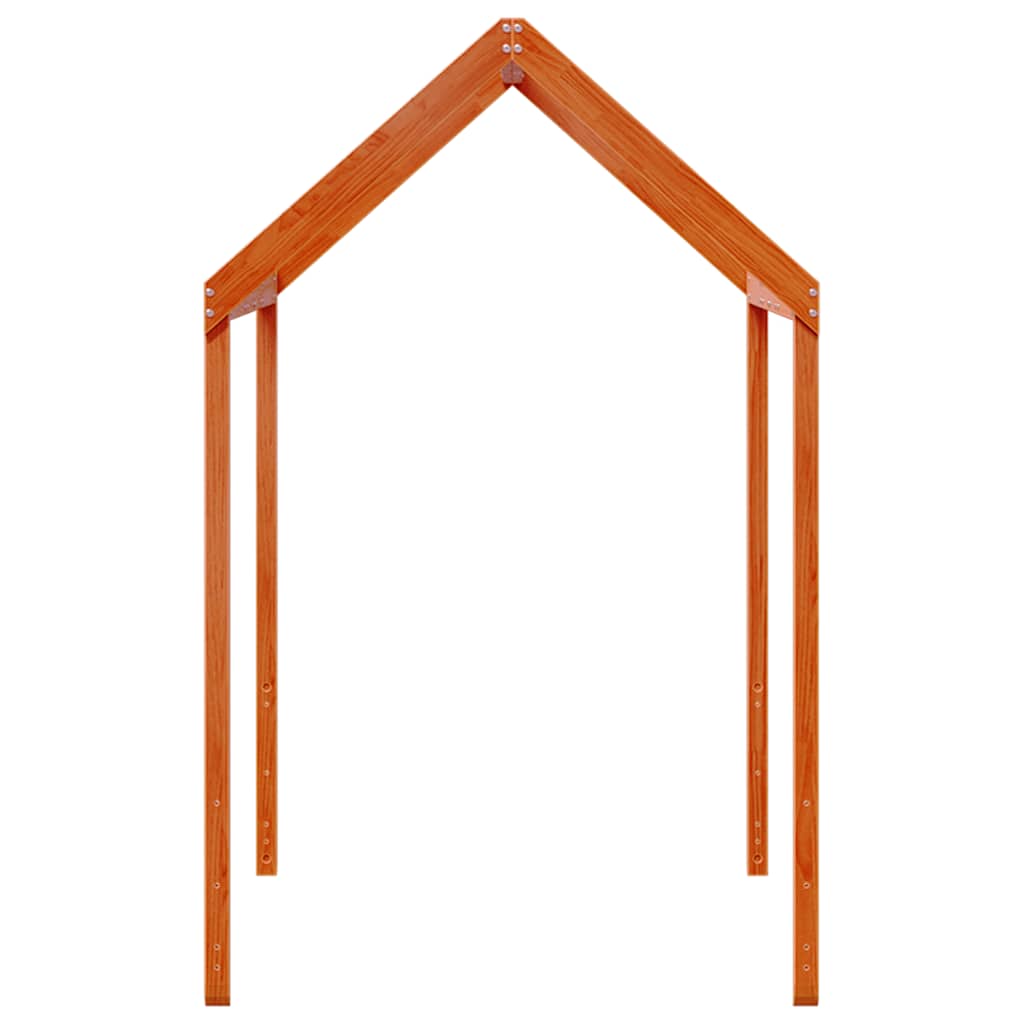 Kids'Bed Roof Wax Brown 217x85,5x154 cm Solid Wood Pine