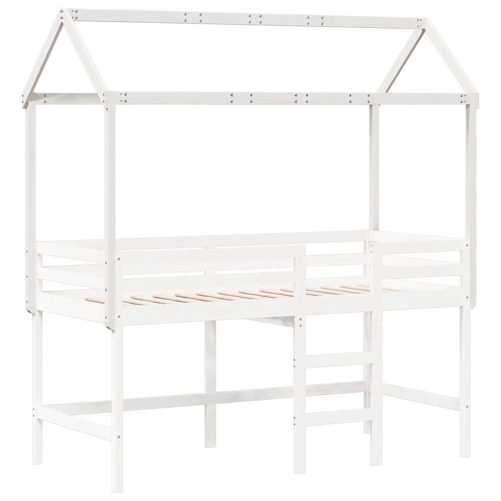 Kids'Bed Roof White 207x95,5x159 cm Solid Wood Pine