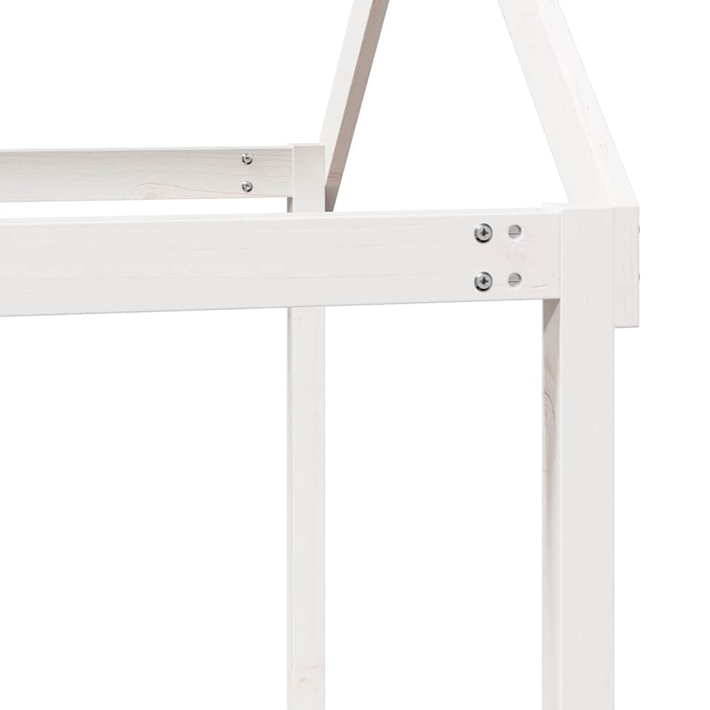Kids'Bed Roof White 207x95,5x159 cm Solid Wood Pine