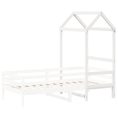 Kids'Bed Roof White 118x70x176,5 cm Solid Wood Pine