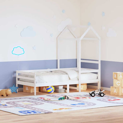 Kids'Bed Roof White 118x70x176,5 cm Solid Wood Pine