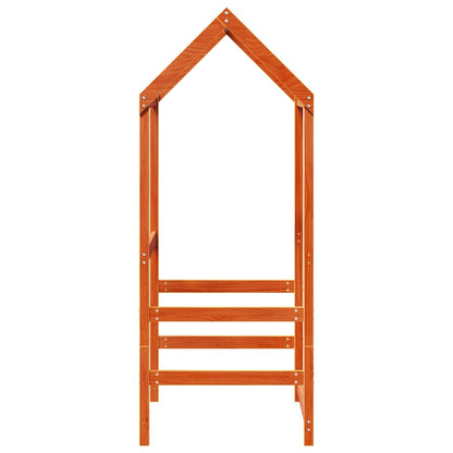 Kids'Bed Roof Wax Brown 118x70x176,5 cm Solid Wood Pine