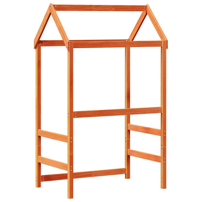Kids'Bed Roof Wax Brown 118x70x176,5 cm Solid Wood Pine