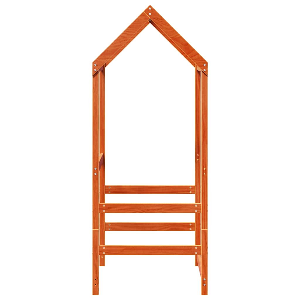 Kids'Bed Roof Wax Brown 108x70x176,5 cm Solid Wood Pine