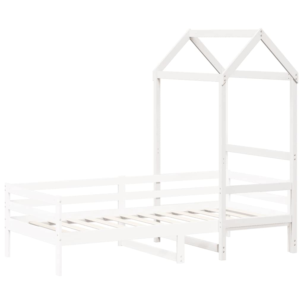 Kids'Bed Roof White 98x70x176,5 cm Solid Wood Pine