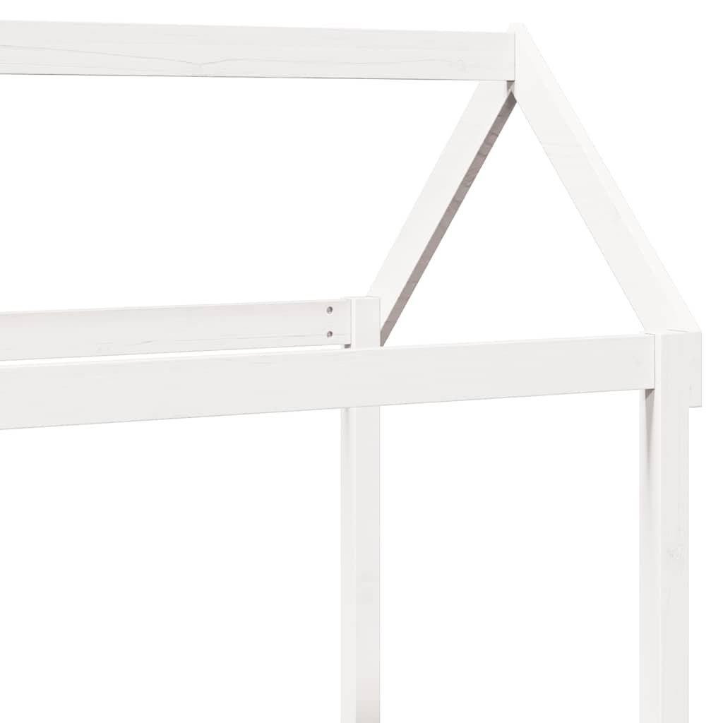 Kids'Bed Roof White 98x70x176,5 cm Solid Wood Pine