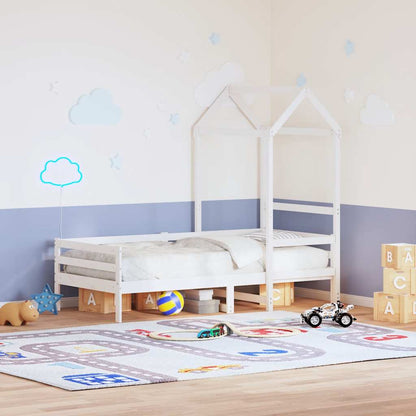 Kids'Bed Roof White 98x70x176,5 cm Solid Wood Pine