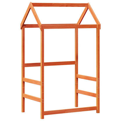 Kids'Bed Roof Wax Brown 98x70x176,5 cm Solid Wood Pine