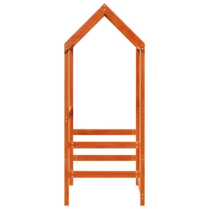 Kids'Bed Roof Wax Brown 98x70x176,5 cm Solid Wood Pine