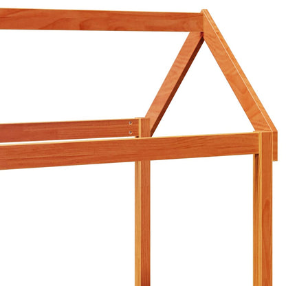Kids'Bed Roof Wax Brown 98x70x176,5 cm Solid Wood Pine