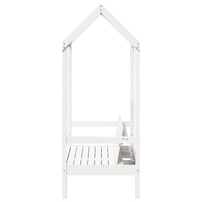 Bench with Roof White 117,5x70x176,5 cm Solid Wood Pine