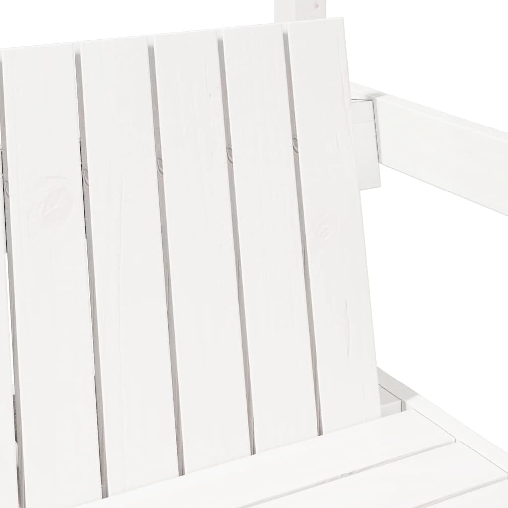Bench with Roof White 117,5x70x176,5 cm Solid Wood Pine