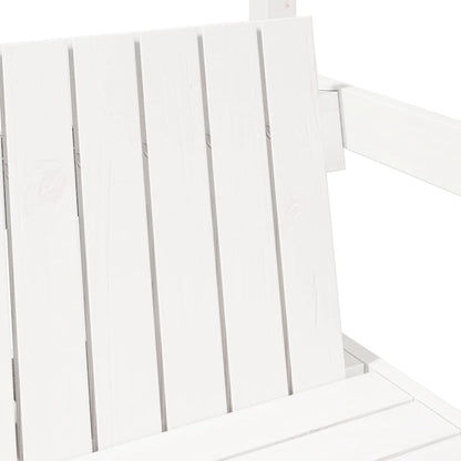 Bench with Roof White 117,5x70x176,5 cm Solid Wood Pine