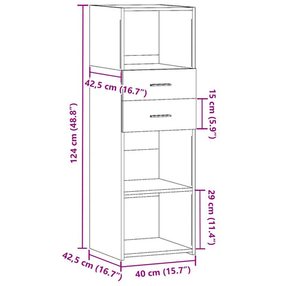 Highboard Concrete Grey 40x42.5x124 cm Engineered Wood