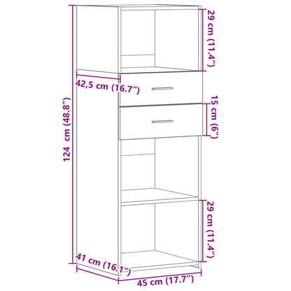 Highboard Black 45x42.5x124 cm Engineered Wood