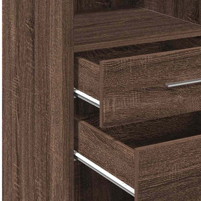 Highboard Brown Oak 50x42.5x124 cm Engineered Wood