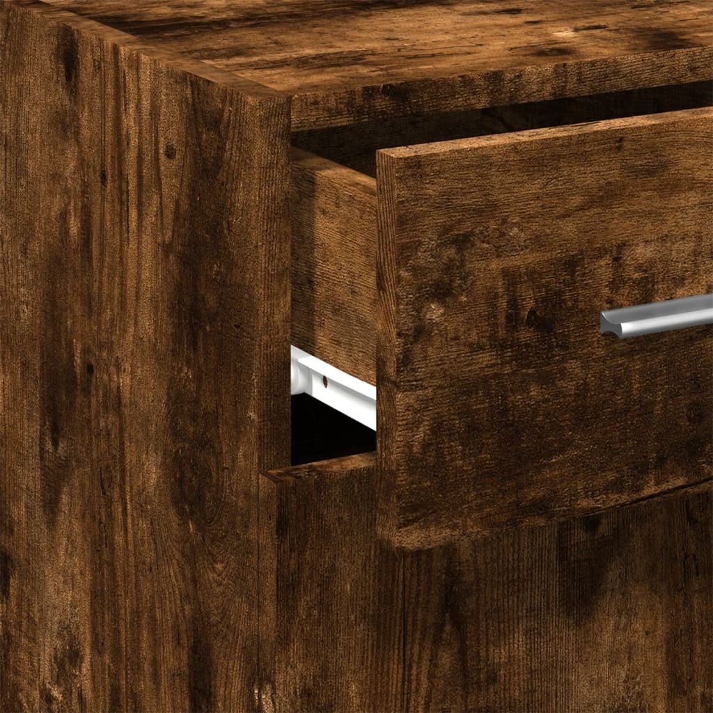 Sideboard Smoked Oak 30x42.5x93 cm Engineered Wood