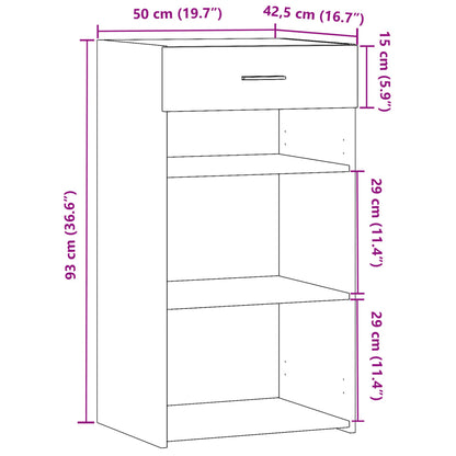 Sideboard Concrete Grey 50x42.5x93 cm Engineered Wood