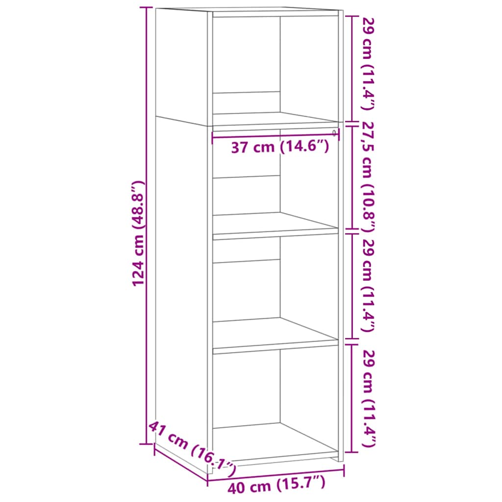 Highboard White 40x41x124 cm Engineered Wood