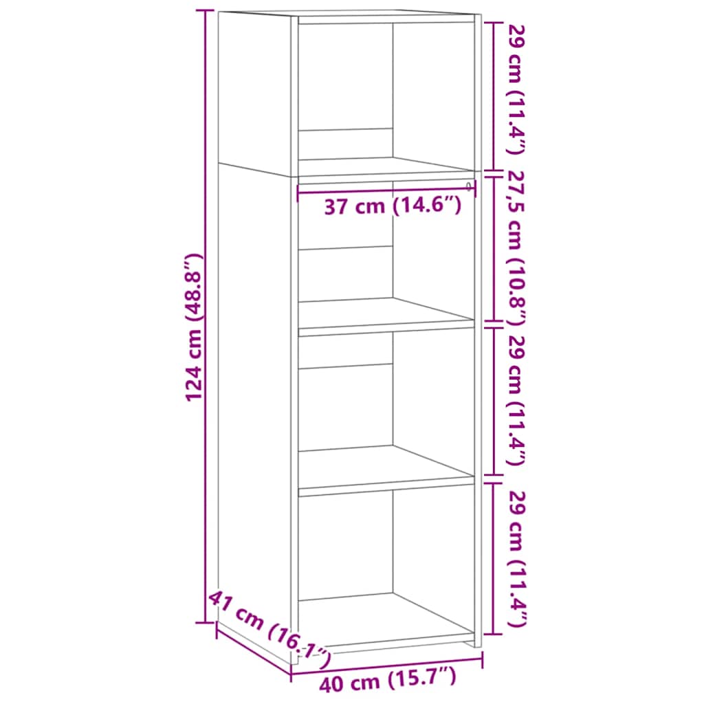 Highboard Sonoma Oak 40x41x124 cm Engineered Wood